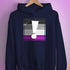 Asexual Pride Flag Exclamation Point Hoodie - Navy